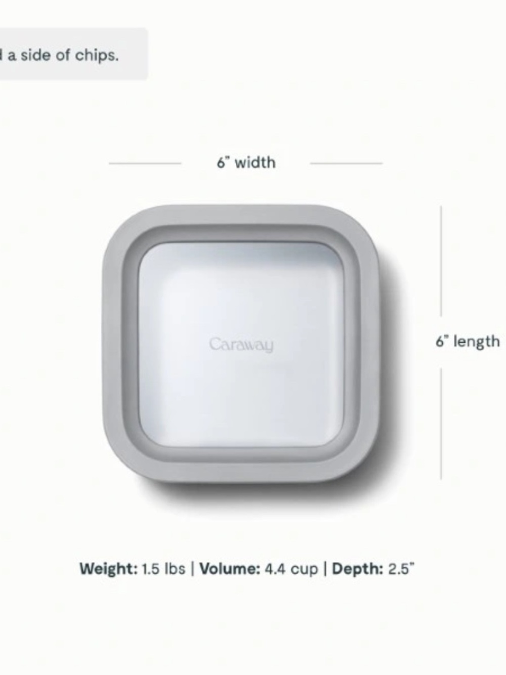 Caraway Small Food Storage Container Gray - Picture 3 of 3